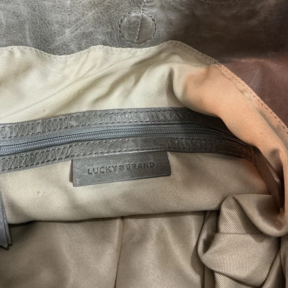 Lucky Brand Sage Green Leather Smooth Grain Mia Hobo Bag